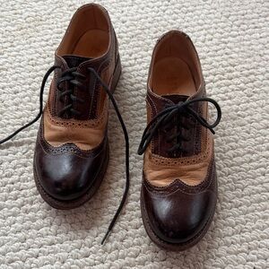 Bed Stu Two-Tone Brown and Tan Women's Oxfords